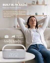 COLSUR Digitális Rádiós Ébresztőóra Vezeték Nélküli Töltővel, Bluetooth Hangszóró USB Töltő, Szundi Funkció, Éjjeli Lámpa 2