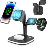 COLSUR MagSafe 5 az 1-ben összecsukható vezeték nélküli töltőállomás iPhone/Apple Watch/AirPods - fekete 1