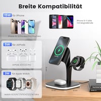 COLSUR MagSafe 5 az 1-ben összecsukható vezeték nélküli töltőállomás iPhone/Apple Watch/AirPods - fekete 5