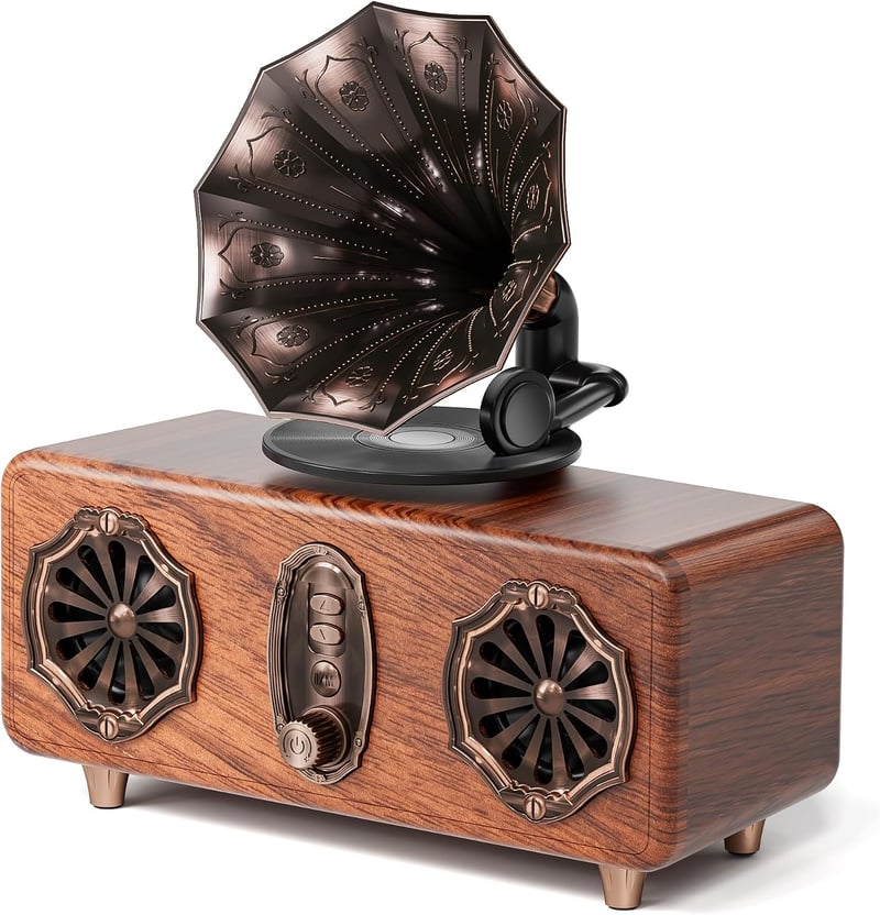 COLSUR Retro Bluetooth Rádió FM TF Card USB AUX 10W Hordozható Vezeték Nélküli