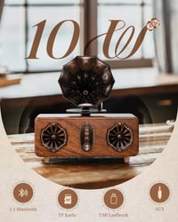 COLSUR Retro Bluetooth Rádió FM TF Card USB AUX 10W Hordozható Vezeték Nélküli 2