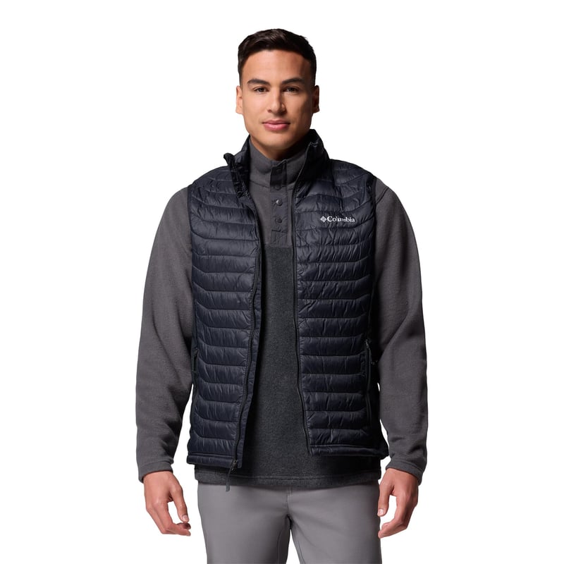 Vestă pentru bărbați Columbia Powder Pass Hybrid – o vestă de iarnă ușoară și călduroasă, ideală pentru activități în aer liber și pentru oraș