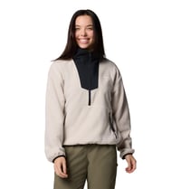 Pulover fleece damă Columbia Sequoia Grove 1/2 Zip - Dark Stone/Negru, mărimea M - Bluză fleece cu fermoar 1
