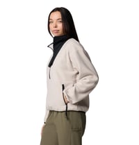 Pulover fleece damă Columbia Sequoia Grove 1/2 Zip - Dark Stone/Negru, mărimea M - Bluză fleece cu fermoar 5