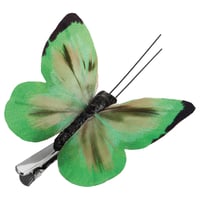 com-four Set de 12 fluturi decorativi cu clips - Fluturi artificiali colorați pentru aranjamente de masă - Decorațiune de toamnă cu clemă - 8 cm 7