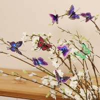 com-four Set de 12 fluturi decorativi cu clips - Fluturi artificiali colorați pentru aranjamente de masă - Decorațiune de toamnă cu clemă - 8 cm 2