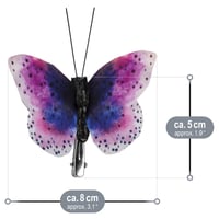 com-four Set de 12 fluturi decorativi cu clips - Fluturi artificiali colorați pentru aranjamente de masă - Decorațiune de toamnă cu clemă - 8 cm 6