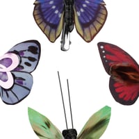 com-four Set de 12 fluturi decorativi cu clips - Fluturi artificiali colorați pentru aranjamente de masă - Decorațiune de toamnă cu clemă - 8 cm 4