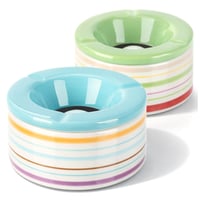 com-four Set 2 Cenușare rezistente la vânt din ceramică dolomită, scrumiere de exterior rezistente la intemperii 1