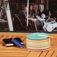 com-four Set 2 Cenușare rezistente la vânt din ceramică dolomită, scrumiere de exterior rezistente la intemperii 6