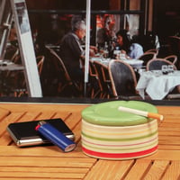 com-four Set 2 Cenușare rezistente la vânt din ceramică dolomită, scrumiere de exterior rezistente la intemperii 5