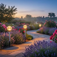 com-four 3x LED solárna záhradná lampa s praskaným sklom – solárne guľové dekoračné osvetlenie do záhrady na vonkajšie použitie – dekoratívne solárne záhradné svietidlo 5
