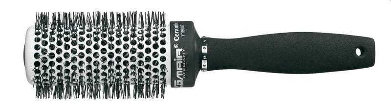 COMAIR GERMANY Kerámia Körkefe Hajformázó 43/65 mm - Hőálló Fekete-Szürke Hajkefe Hajszárításhoz és Styling-hoz