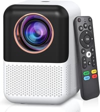 COMAOGO Mini WiFi Bluetooth Projektor 1080p 350 ANSI - Hordozható Okos Kivetítő 4K Támogatással, 4D Keystone Korrekcióval, 50% Digitális Zoo 1