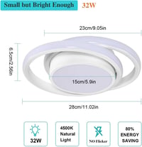 Comely Kerek LED Mennyezeti Lámpa 32W - 2350lm, 4500K Természetes Fehér Fény, 28cm Átmérő, Energiatakarékos, Fürdőszobába, Konyhába, Hálószo 4