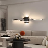 Comely LED fali lámpa 27W 3000 lm, modern fel-le világítás, fekete, 4500K 1
