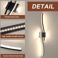Comely LED fali lámpa 27W 3000 lm, modern fel-le világítás, fekete, 4500K 5