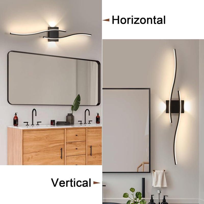 Comely LED fali lámpa 27W 3000 lm, modern fel-le világítás, fekete, 4500K