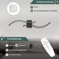 Nástenné LED svietidlo Comely, stmievateľné, 32 W, kreatívny dlhý dizajn, čierne, 80 cm, nastaviteľný jas, moderná nástenná lampa do obývačky a spálne 8