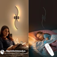 Nástenné LED svietidlo Comely, stmievateľné, 32 W, kreatívny dlhý dizajn, čierne, 80 cm, nastaviteľný jas, moderná nástenná lampa do obývačky a spálne 9
