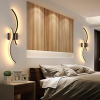 Nástenné LED svietidlo Comely, stmievateľné, 32 W, kreatívny dlhý dizajn, čierne, 80 cm, nastaviteľný jas, moderná nástenná lampa do obývačky a spálne 6