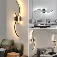 Nástenné LED svietidlo Comely, stmievateľné, 32 W, kreatívny dlhý dizajn, čierne, 80 cm, nastaviteľný jas, moderná nástenná lampa do obývačky a spálne 3