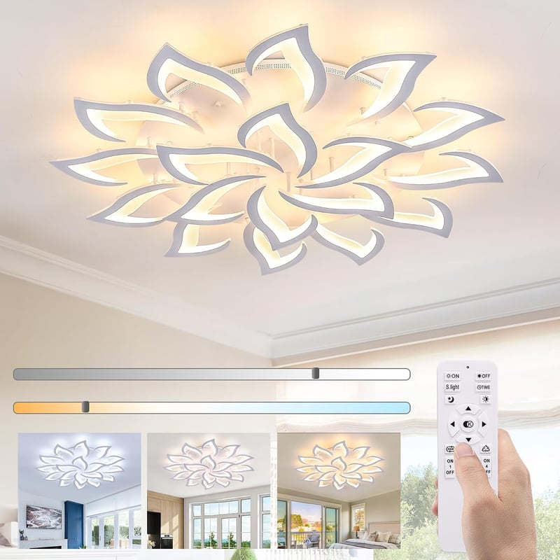 Comely LED mennyezeti lámpa 120W dimmelhető távirányítóval 110cm fehér