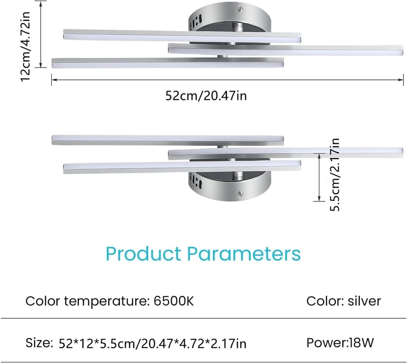 Comely LED mennyezeti lámpa 18W, 6500K hideg fehér, modern design nappalihoz hálóhoz