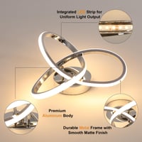 Comely LED Stropna Svjetiljka 30W 3375lm, Moderna Aluminijska Rasvjeta za Dnevni Boravak, Spavaću Sobu, Hodnik, Kuhinju i Balkon, Topla Bijela 3000K, 30 cm, Srebrna 5