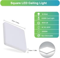 Comely LED Mennyezeti Lámpa 36W Négyzet Alakú Fehér Konyhai Szobai Garázs Világítás 2
