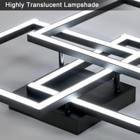 Comely Modern Fekete Mennyezeti LED Lámpa 62 cm - Távirányítós, Fényerőszabályozható, 40W 4500LM, 3000K-6500K, Nappali, Háló, Étkező 8