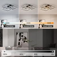 Comely Modern Fekete Mennyezeti LED Lámpa 62 cm - Távirányítós, Fényerőszabályozható, 40W 4500LM, 3000K-6500K, Nappali, Háló, Étkező 4