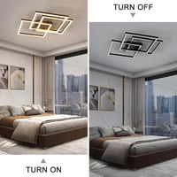 Comely Modern Fekete Mennyezeti LED Lámpa 62 cm - Távirányítós, Fényerőszabályozható, 40W 4500LM, 3000K-6500K, Nappali, Háló, Étkező 6
