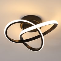 Comely Modern LED Mennyezeti Lámpa, 30W, 3375lm, Fekete Alumínium, 30cm, Meleg Fehér 3000K, Nappaliba, Hálóba, Konyhába, Energiatakarékos 1