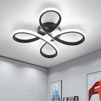 Comely Modern LED Mennyezeti Lámpa Fekete - 30W 3500LM Virág Dizájn Akril Világítás Nappalikba Hálószobákba 6500K Hideg Fehér Fény 1