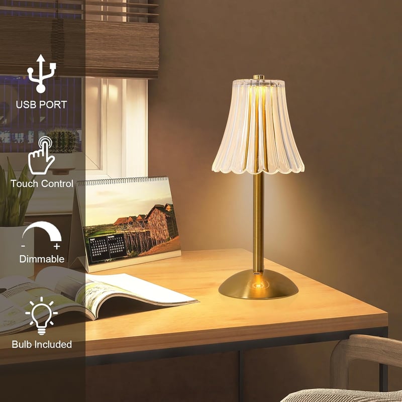Comely Wireless LED Asztali Lámpa Érintésvezérléssel, Dimmezhető, Újratölthető