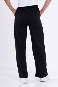 Pantaloni de trening pentru femei COMEOR - Pantaloni sport lungi din bumbac cu croială lejeră, talie elastică și croi drept, negru, mărimea L 4