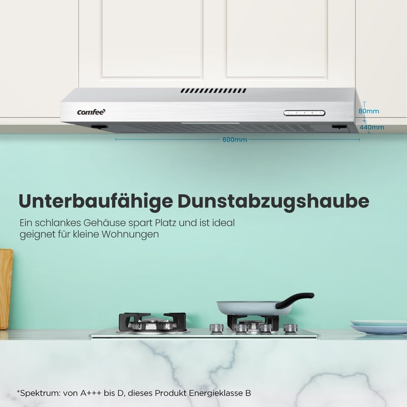 Comfee CHU 3.6F17BS 60 cm beépíthető páraelszívó rozsdamentes acél szűrővel
