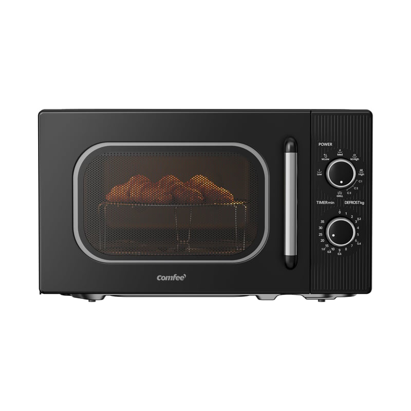 Cuptor cu microunde Comfee CMO-MG202NC(BK) cu grill, 20 litri, microunde 700 W, grill 1000 W, 5 niveluri de putere, temporizator 1-35 minute, compact, negru