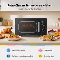 Cuptor cu microunde Comfee CMO-MG202NC(BK) cu grill, 20 litri, microunde 700 W, grill 1000 W, 5 niveluri de putere, temporizator 1-35 minute, compact, negru 3