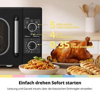 Cuptor cu microunde Comfee CMO-MG202NC(BK) cu grill, 20 litri, microunde 700 W, grill 1000 W, 5 niveluri de putere, temporizator 1-35 minute, compact, negru 4