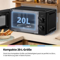 Mikrovlnná rúra Comfee CMO-MM20L2NFPE(BK), 20 litrov, 700 W, 5 úrovní výkonu, rýchle rozmrazovanie, kompaktný dizajn, čierna 3