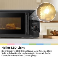 Voľne stojaca mikrovlnná rúra Comfee CMO-MP012ND(BK), 20 l, čierna, 700 W, 5 úrovní výkonu, otočný tanier, rozmrazovanie, kompaktný dizajn 6