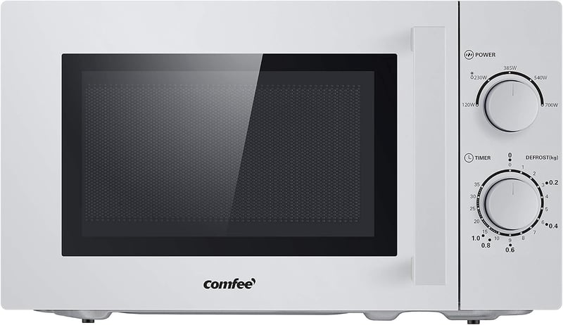 Comfee CMSN 20 si mikrohullámú sütő 20L 700W ezüst színben, egykamrás, 5 teljesítményszint, belső világítás, gyors kiolvasztás, 360 fokos fo