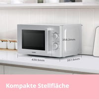 Comfee CMSN 20 si mikrohullámú sütő 20L 700W ezüst színben, egykamrás, 5 teljesítményszint, belső világítás, gyors kiolvasztás, 360 fokos fo 5