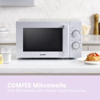 Comfee CMSN 20 si mikrohullámú sütő 20L 700W ezüst színben, egykamrás, 5 teljesítményszint, belső világítás, gyors kiolvasztás, 360 fokos fo 2