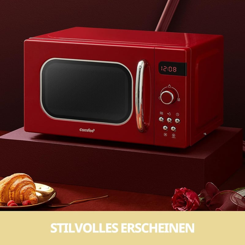 Comfee CMSRO 20 di rd Retro Mikrohullámú Sütő 20L Piros 800W