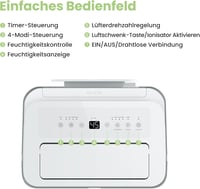 COMFEE Easy Dry 16L/nap Párátlanító, 4 Üzemmód, 3L Víztartály, Ruhaszárító Funkció, 44m² Területre, Automata Kikapcsolás, Mosható Szűrő 8