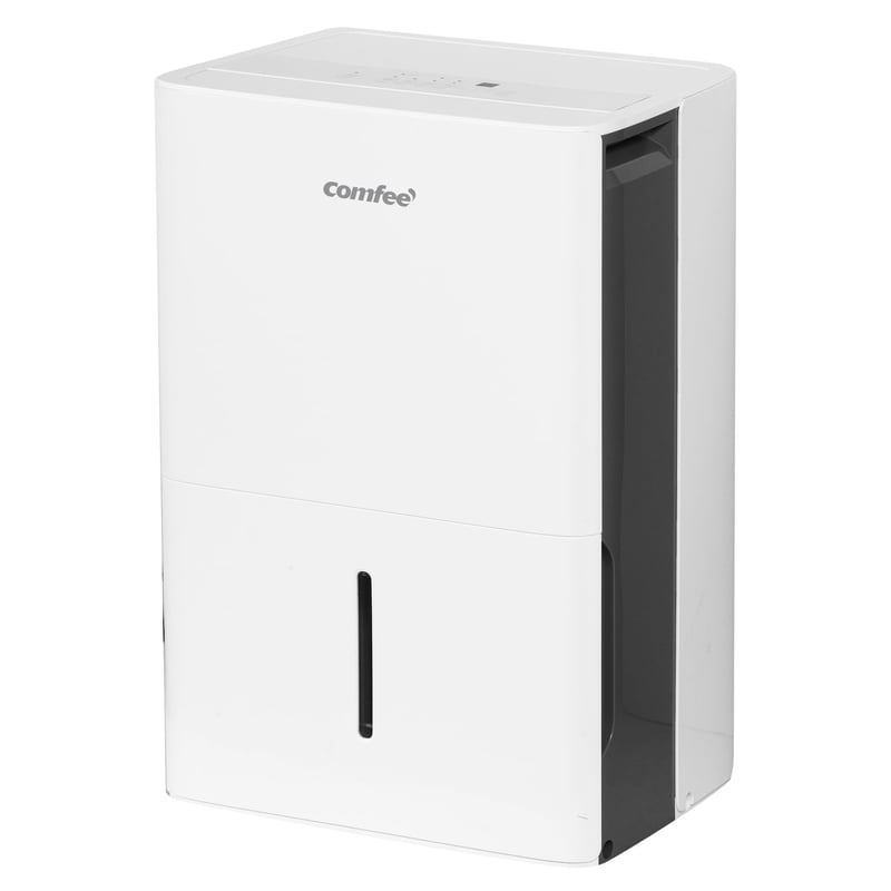 Odvlhčovač vzduchu Comfee MDDPE-50DEN7, 50 l/deň, 6 l nádrž, plocha 116 m², biely, tichý, funkcia sušenia, kolieska, 24-hodinový časovač
