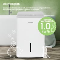 Odvlhčovač vzduchu Comfee MDDPE-50DEN7, 50 l/deň, 6 l nádrž, plocha 116 m², biely, tichý, funkcia sušenia, kolieska, 24-hodinový časovač 5